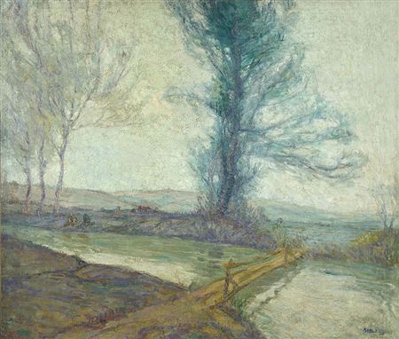 "PAISAJE. PUENTECITO SOBRE EL ARROYO"