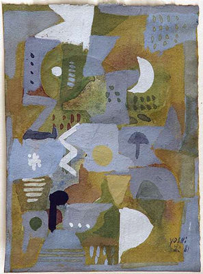 Composition in blue and green