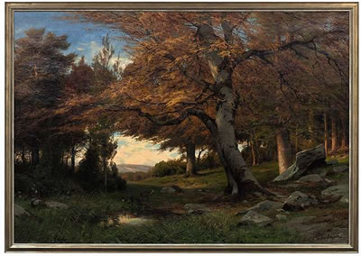 Buchenwald im Herbst by Carl Ludwig Fahrbach - Auction record, sale price, and art valuation. Compare with similar artists and explore comparable artworks.