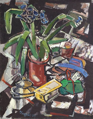 Still life with flowers, 1955 by Albert Unseld - Auction record, sale price, and art valuation. Compare with similar artists and explore comparable artworks.