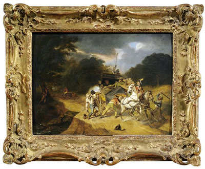 Bandits attacking a carriage