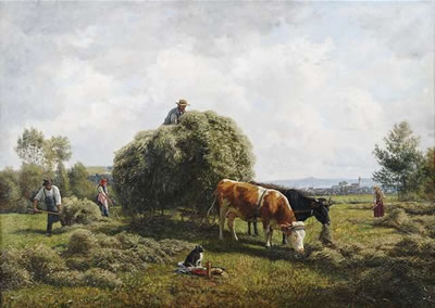 Swabian landscape at hay harvest