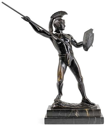 A Spartan Warrior by Oskar Hertel - Auction record, sale price, and art valuation. Compare with similar artists and explore comparable artworks.