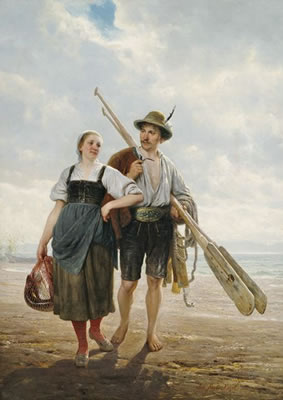 Fishing couple at Lake Chiem.