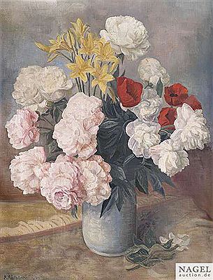 Flower still life, 1940. by Paul Kalberer - Auction record, sale price, and art valuation. Compare with similar artists and explore comparable artworks.