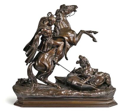 Asian horseman chasing a tiger by Jules Moigniez - Auction record, sale price, and art valuation. Compare with similar artists and explore comparable artworks.