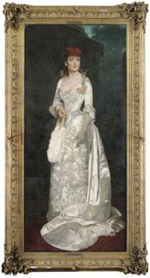 Portrait of countess Kessler as full figure in an evening dress in front of a column pedestal. by Frank Kirchbach - Auction record, sale price, and art valuation. Compare with similar artists and explore comparable artworks.
