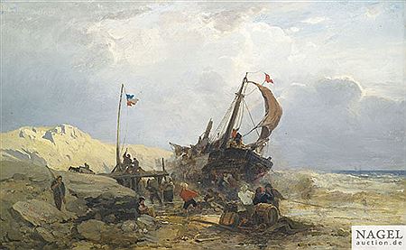 Seaside at Scheveningen. by Gustav Schonleber - Auction record, sale price, and art valuation. Compare with similar artists and explore comparable artworks.