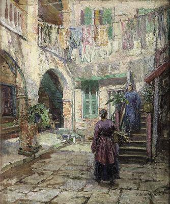 Wash Day, The Old French Court Yard