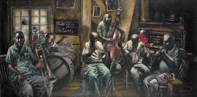 Preservation Hall by Noel Rockmore - Auction record, sale price, and art valuation. Compare with similar artists and explore comparable artworks.