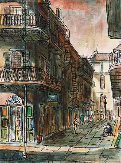 French Quarter Scene by Franz Weiss - Auction record, sale price, and art valuation. Compare with similar artists and explore comparable artworks.