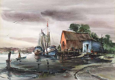 Fishing Boats at Bayou Dock