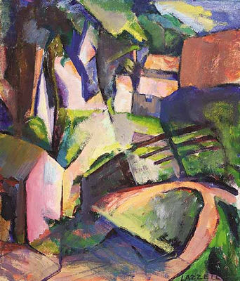 Early Cubist Landscape: Village Road
