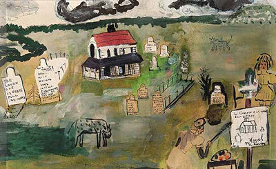 Portrait of Hazel Guggenheim McKinley King-Farlow: Self Portrait of the Artist  Painting in the W. Cornwall Cemetery