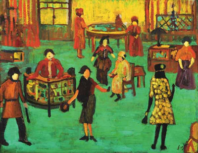 Sample artwork by Marion Souchon (1870 - 1954), known for abstract, naive-sophisticated genre painting, psychological studies, symbolism - View similar artists and auction records