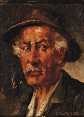 Elderly Man with a Pipe