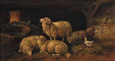 Sheep in a Stall