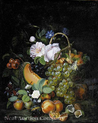 BASKET OF FRUITS AND FLOWERS
