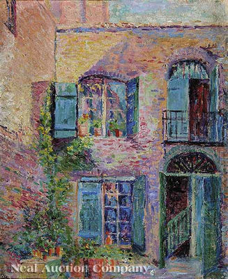 The Green Shutter: Patio on Royal Street, New Orleans