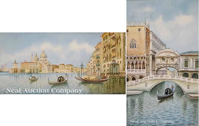Three Gondolas and Venetian Waterway (2) by Alberto Trevisan - Auction record, sale price, and art valuation. Compare with similar artists and explore comparable artworks.