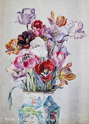 "Tulips and Chinese Vase"