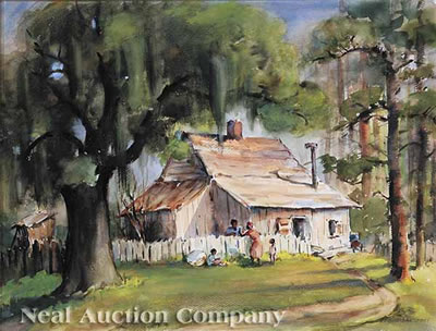 Sample artwork by Louise Sarrazin (1888 - 1967), known for watercolor painting, ink drawing-illustration - View similar artists and auction records