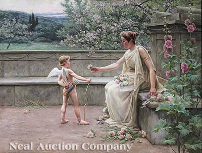 Aphrodite Presenting a Rose to Cupid