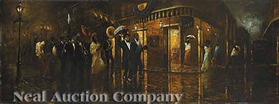 "Second Line at the Maison Bourbon, Bourbon and St. Louis Streets, French Quarter"