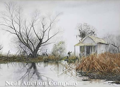 "Louisiana Shanty" by David Noll - Auction record, sale price, and art valuation. Compare with similar artists and explore comparable artworks.