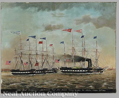 Sample artwork by James Guy Evans (1810 - 1860), known for marine-sailing ship, architecture - View similar artists and auction records