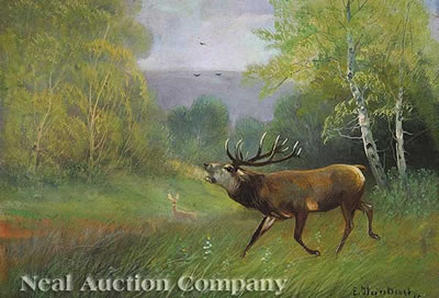 "Buck in a Field" by Eduard Steinbach - Auction record, sale price, and art valuation. Compare with similar artists and explore comparable artworks.