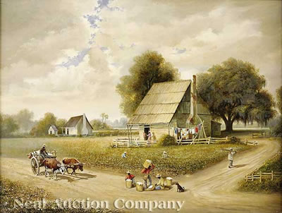 Sample artwork by John Reed Campbell (1925 - 1997), known for southern landscape painting - View similar artists and auction records