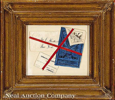 "Rack Picture, with Letter, Almanac, and Business Card"