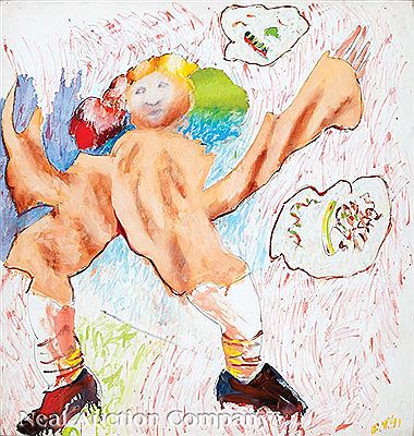 "Untitled: Male Figure (drawing en verso)", 1971 by Fred Trenchard - Auction record, sale price, and art valuation. Compare with similar artists and explore comparable artworks.