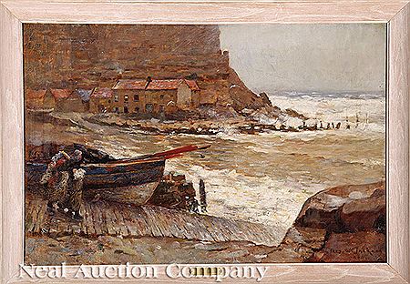 "Harbor with Cliffs, possibly Dover"