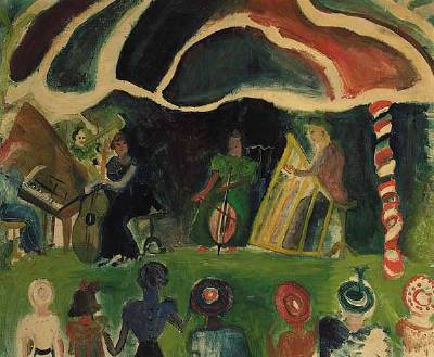 Concert in the Outdoor Band Shell by Hazel Guggenheim McKinley King-Farlow - Auction record, sale price, and art valuation. Compare with similar artists and explore comparable artworks.
