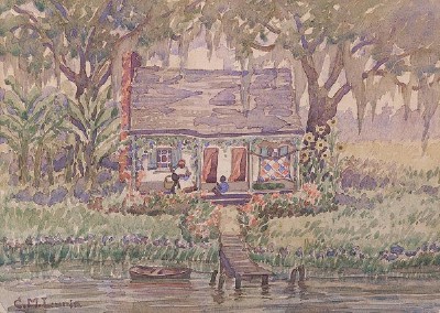 Cabin Scene on Bayou