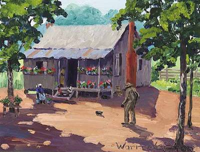 Cabin Scene by Warree LeBron - Auction record, sale price, and art valuation. Compare with similar artists and explore comparable artworks.
