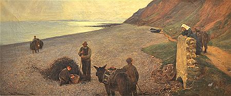 Figures on the beach at sunset by John White - Auction record, sale price, and art valuation. Compare with similar artists and explore comparable artworks.