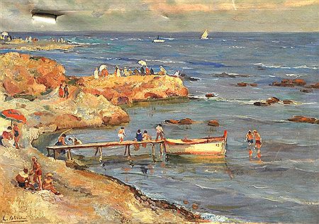 A beach scene with figures by Luigi Polverini - Auction record, sale price, and art valuation. Compare with similar artists and explore comparable artworks.