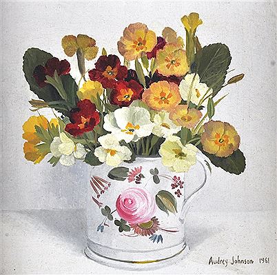 'Polyantha' in a white floral jug