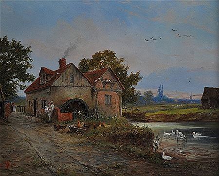 A River Scene, with a Man resting by a Mill House, and Ducks in the foreground by William Edward Cooke - Auction record, sale price, and art valuation. Compare with similar artists and explore comparable artworks.