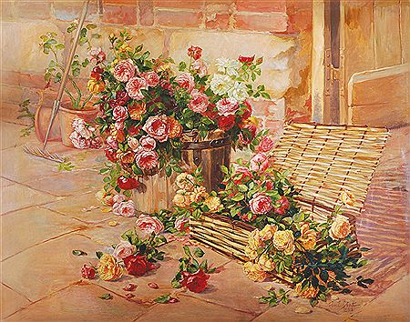 The Garden Steps, Surrounded by Roses
