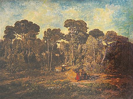 A Forrest Scene, with Wood Cutters