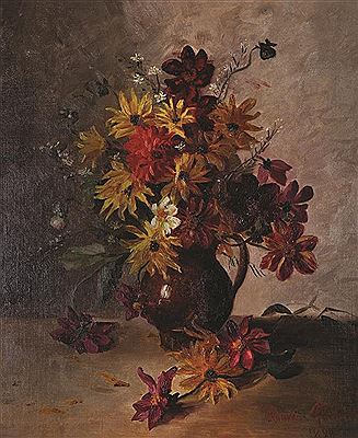 Still Life, with Flowers in a Brown Jug