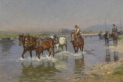 Treidlerzug am Main