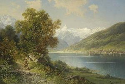Sample artwork by Alfred von Schonberger (1845 - 1907), known for landscape painting - View similar artists and auction records