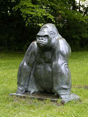 Hockender Gorilla