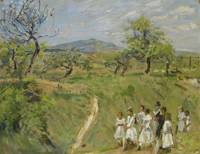 Pfaelzer landscape with walkers