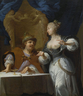 Bathseba asking David for the Crown for Salomon